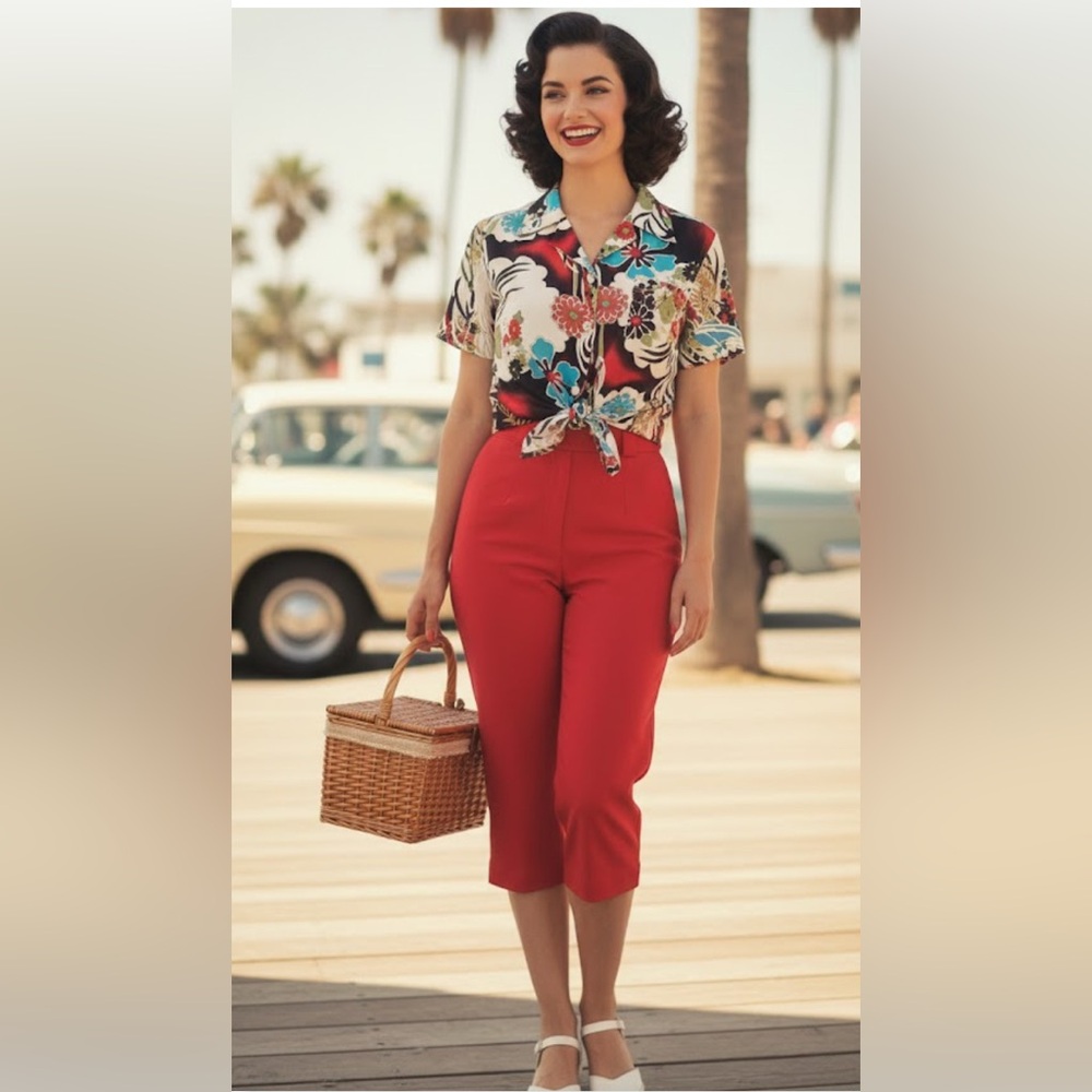VINTAGE floral/colourful blouse